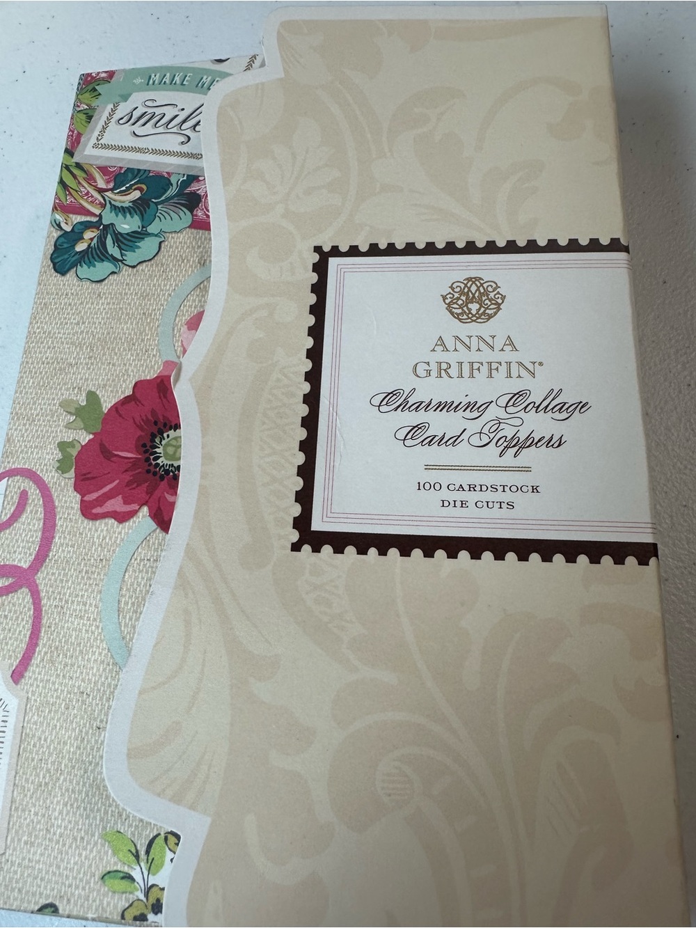 Anna Griffin Cream Charming Collage Card Toppers - 100 Die Cut Cardstock